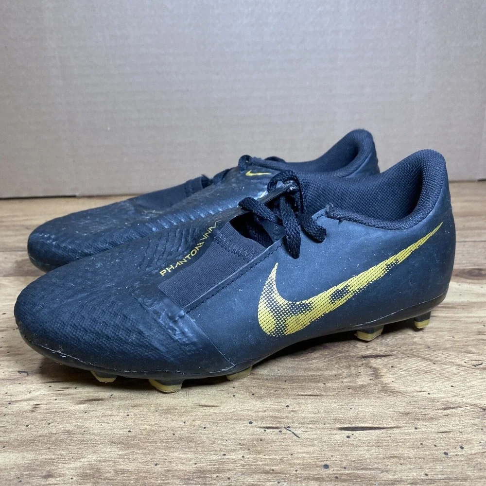 Nike Skin Soccer Cleats Phantom Venom Youth Size 2.5Y Black Gold Kids Outdoor‎